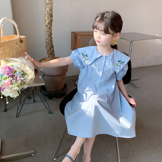 summer dresses korean style Dewlily Summer Dress Korean Fashion Teens 20s 30s Cute Leg-lengthening Date Gathered Tiered Ruffled Sleeves Casual Pretty A-line