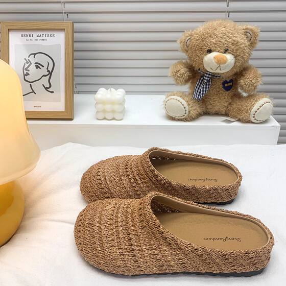 
Handwoven Hollow Birkenstock Breathable Slippers for Women 2026 Spring and Summer Outerwear Internet Celebrity Hot Style Slip-On Baotou