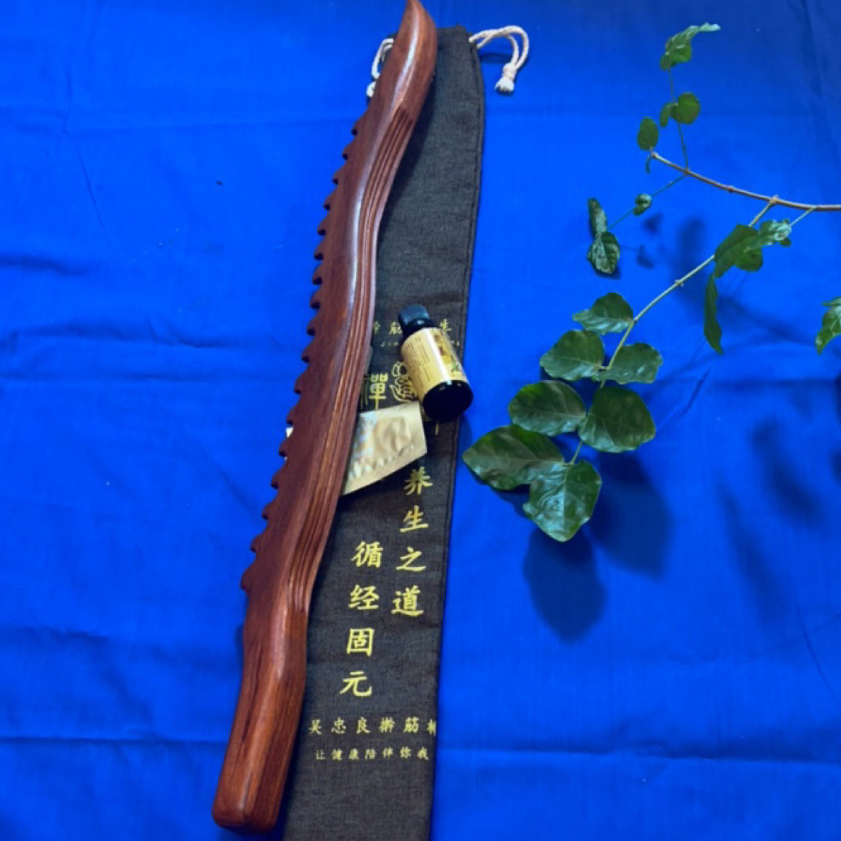 WU ZHONGLIANG의 정통 긴 치아 스틱, 힘줄 롤링 스틱, 준설 경락에 대한 경혈 스틱, 포인트 경혈 및 휴대 가능한 당김 힘줄 -