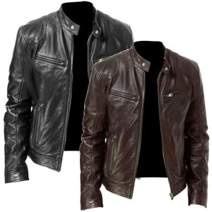 Men Leather Jacket Bomber Motorcycle Biker Jackets male PU leather jacket