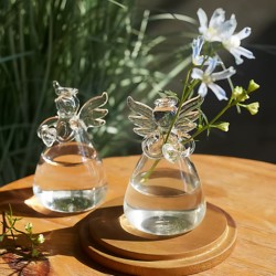 Transparent Glass Angel Vase Home Hydroponic Container Flower Arrangement Decoration Cute Ornaments