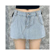 American hot girl denim skirt women ins fashion old blue mid-high waist slimming summer irregular miniskirt
