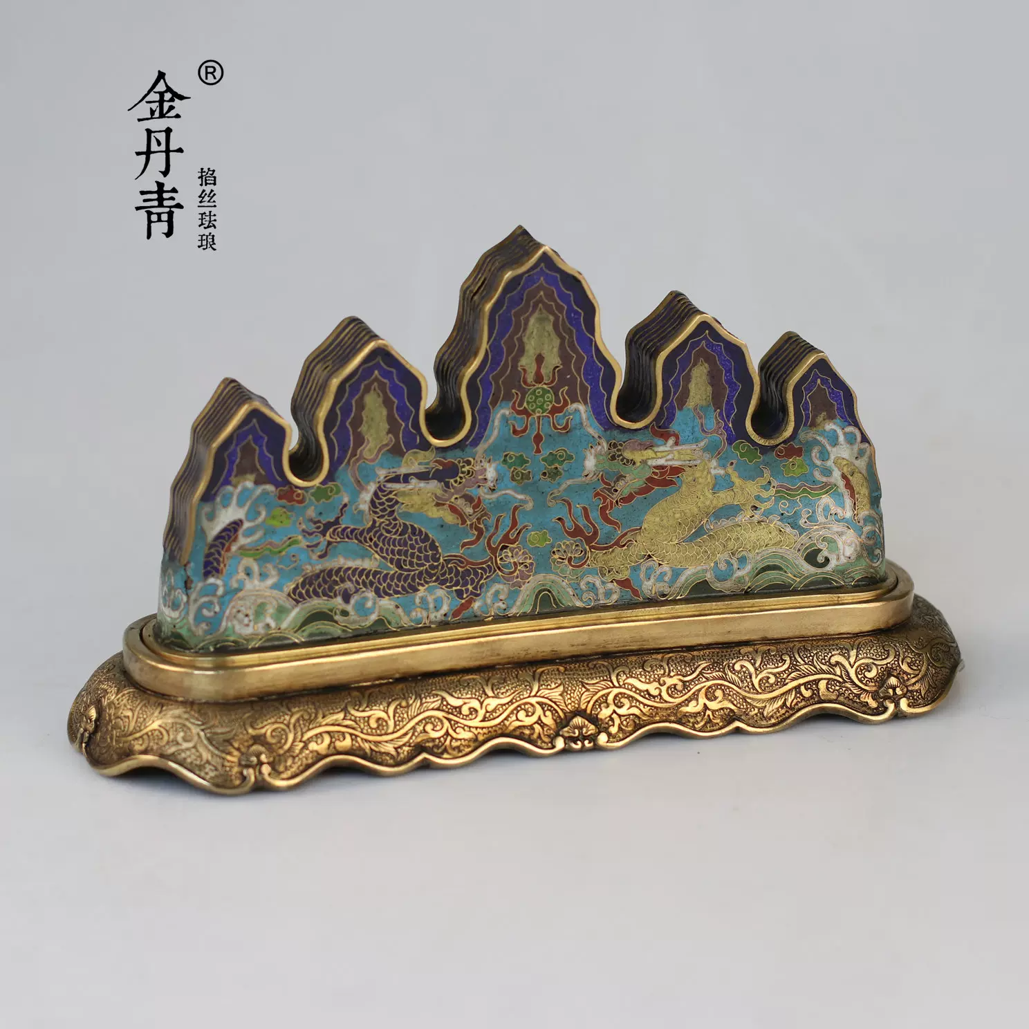 中国古美術・珍蔵・ 銅胎掐糸エナメル彩 景泰藍鎏金蓋罐・箱付き・文房具 中国古美術・珍蔵・ 銅胎掐糸エナメル彩 景泰藍鎏金蓋罐・箱付き