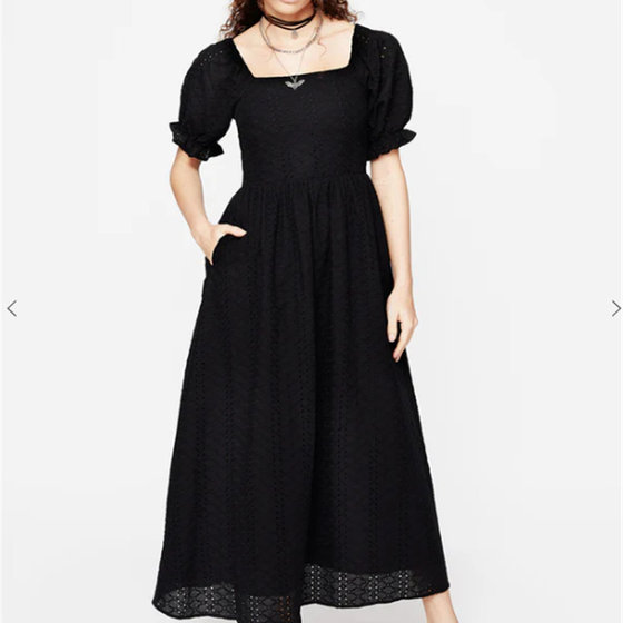 
British niche goth subculture ins dark hot girl retro square neck high waist hollow embroidered jacquard dress
