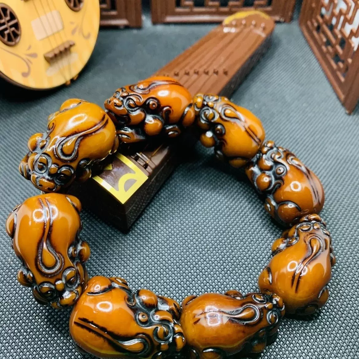 爆款正品老蜜雕刻貔貅手串男女时尚老料男款民族