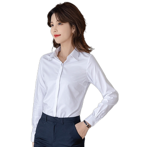 
Bamboo fiber professional blue shirt women's long-sleeved temperament formal wear spring new women's short-sleeved white shirt work clothes