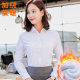 2019 new autumn and winter women's long-sleeved plush velvet thickened white shirt professional work clothes formal warm shirt women's clothing
