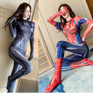 
Amazing Spider-Man tights one-piece women's black large size adult suit cosplay headgear Tik Tok internet celebrity