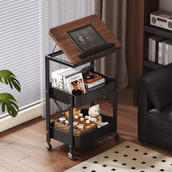 Second-Hand Small Trolley Storage Rack, Floor-Standing Living Room Snack Storage Rack, Home Sofa Side Table, Movable Folding Coffee Table