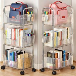 School Bag Storage Rack, Floor-Standing Mobile Book Storage Rack, Student Under-Desk Bookshelf, Multi-Layer Toy Snack Trolley