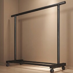 Simple Floor-Standing Clothes Drying Rack for Home Use, Thickened Coat Rack for Bedroom, Movable Clothes Hanger for Dormitory, Balcony Clothes Drying Pole