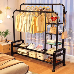 Simple Clothes Drying Rack, Floor-Standing Household Clothes Rack, Bedroom Dormitory Coat Rack, Indoor Balcony Clothes Drying Rod Rack