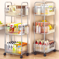 Snack Storage Rack, Small Trolley, Floor-Standing Household Multi-Layer Storage Rack, Living Room Movable Simple Toy Storage Rack