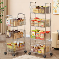 Snack Cart Acrylic Mobile Storage Rack with Wheels for Bedroom and Living Room, Multi-Layer Toy Storage Rack for Home Use