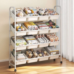 Children's Toy Storage Rack, Multi-Layer Snack Storage Rack, Floor-Standing Bookshelf, Integrated Baby Classification and Storage Cabinet