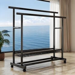 Floor-Standing Clothes Drying Rack for Indoor Balcony, Bedroom Clothes Hanger, Household Clothes Rack, Clothes Stand, Quilt Drying Tool