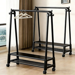 Simple Floor-Standing Clothes Rack for Bedroom, Movable Indoor Room Luxury-Style Clothes Hanger, Home Balcony Clothes Drying Rack
