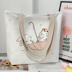 Canvas Bag 2025 New Model Women's Tote Bag Large Capacity Book Bag Junior High School Student Shoulder Bag for Work and Commuting