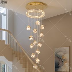 Villa Staircase Long Pendant Light 2025 New Model Staircase Ceiling Light Self-Built House Duplex Building Special Large Pendant Light for Open Spaces