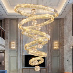 Villa Suspended Ceiling Chandelier, Light Luxury, High-End, Mezzanine, High Ceiling Crystal Chandelier, Duplex Floor Suspended Large Chandelier