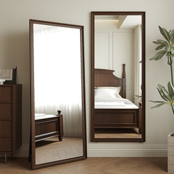 Large Mirror, Solid Wood Full-Length Mirror, Vintage Dressing Mirror, Floor Mirror, Home High-End Style, Internet-Famous Girls' Bedroom Fitting Mirror