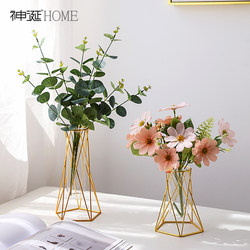 Scandinavian Simple and Accessible Luxury Test Tube Glass Vase Hydroponic Glass Vase Flower Arrangement Ornaments Home Living Room Dining Table Decorations