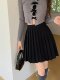 Black Large Size Retro Pleated Skirt Women's Large Size High Waist Mid Skirt 2024 Summer New Korean Style College Style Skirt