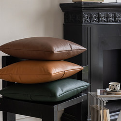 Italian Nordic Style ins Pillow Sofa Living Room Bedroom Headboard Cushion Bay Window Cushion Backrest Pillow Leather Texture