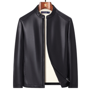 
[100% Sheepskin] Montagut Spring Men's Leather Jacket Stand Collar Casual Leather Jacket Windproof Jacket Versatile J