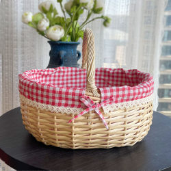 Wicker Basket, Hand-Held Basket, Postpartum Basket, Egg Flower Basket, Fruit Basket, Gift Woven Basket, Photography Shopping Basket, Picnic Basket