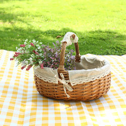 Picnic Basket, Gift Basket, Snack Storage Basket, Rattan Storage Basket, Wicker Basket, Picnic Basket, Fruit Basket, Flower Basket