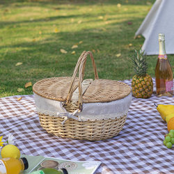 Liu Ruixuan Wicker Basket Outdoor Basket Gift Basket Snack Picnic Basket Fruit Basket Gift Basket Picking Basket Spring Outing Basket