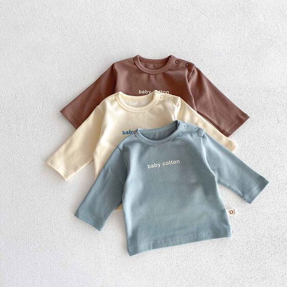
Baby pure cotton clothes spring and autumn clothes men and women long-sleeved T-shirt casual versatile autumn and winter base shirt children's top