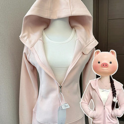 Slim-Fit Jacket for Women, Autumn 2026 New Style, Hooded Regular Shoulder Sweatshirt, Early Autumn Korean Style Outfit, Cinched Waist Top