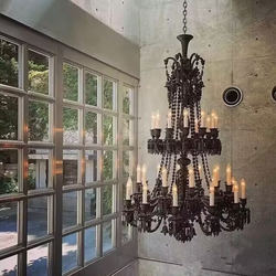 European-Style Crystal Chandelier, French-Style Duplex Living Room Lamp, Simple Dining Room, Bar, Villa Lobby, Staircase Long Chandelier