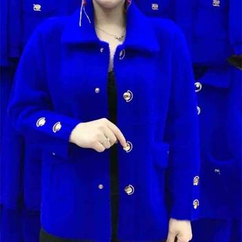 Autumn and winter new mink velvet jacket elastic