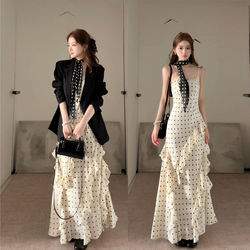 Gorgeous Early Spring Outfit for Women, High-End Spring Suit and Suspender Dress, Stylish Ootd Outfit, Complete Set