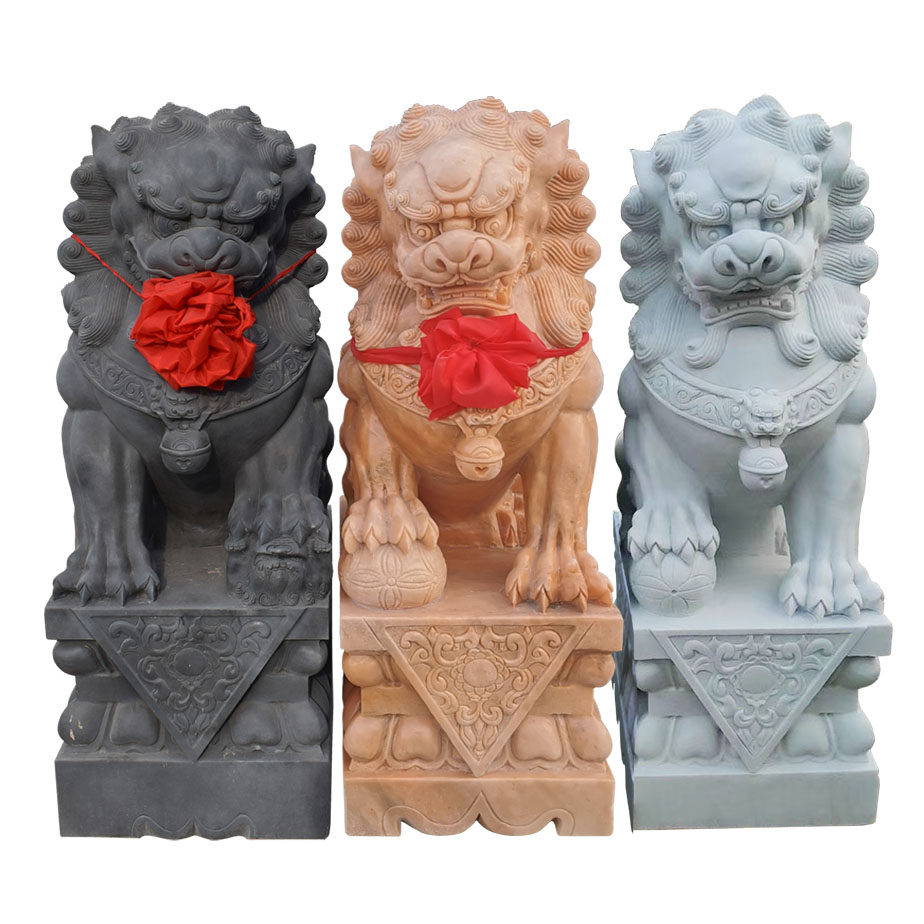 曲陽石獅子彫刻 - 一対の守護像