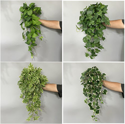 Artificial Plant Green Leaves Hanging for Indoor Decoration, Space Landscaping, Fake Green Plants, Hanging Ivy, Restaurant, Simulated Vines