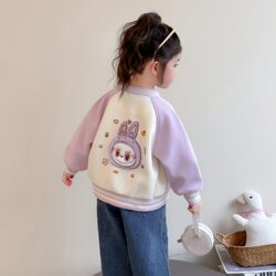 Girls' Jacket Spring Wear 2026 New Stylish Children's Jacket Top Baby Spring and Autumn Baseball Jacket Outerwear