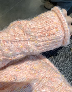 
PINKMOON/Pink Mist Madeleine Color Dot Orange Pink Pullover Sweater Versatile Korean Top