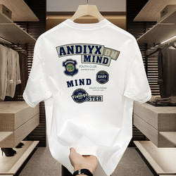 Summer ins Trendy Street Style Loose Round Neck Top American Style Cool Heavyweight Pure Cotton Short-Sleeve T-Shirt for Young Men and Women