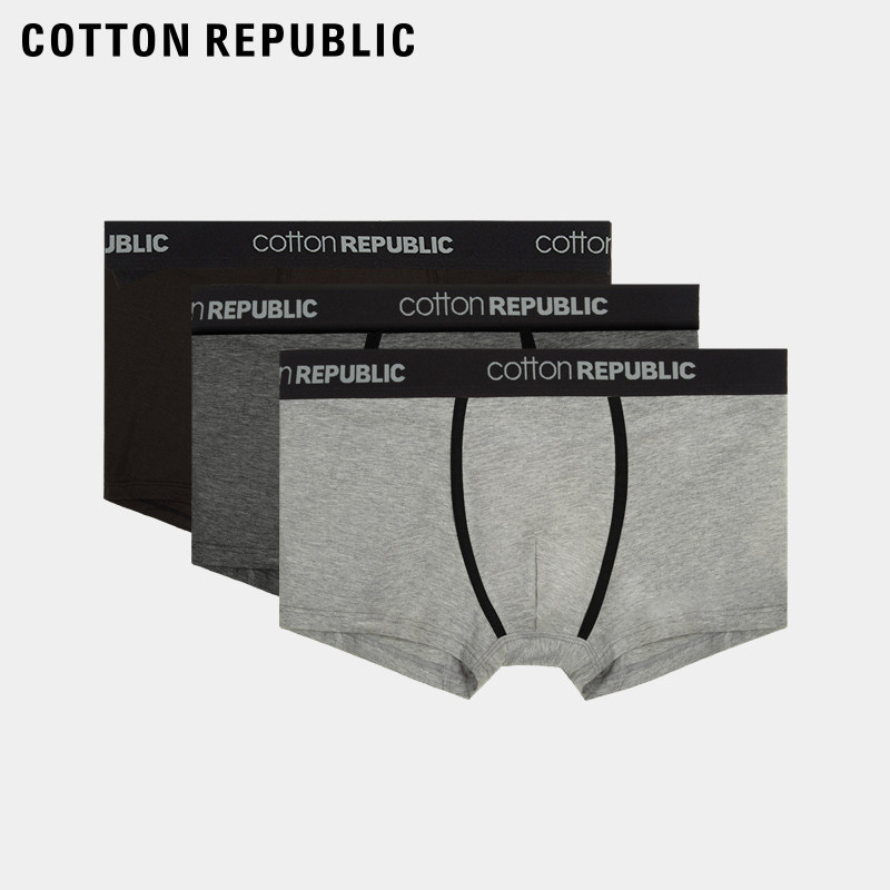 Cotton Republic 棉花共和国 微型窗干爽单向导湿科技 男式内裤 3条装 天猫优惠券折后￥99包邮（￥104-5）多套色可选