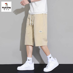 Woodpecker Casual Shorts Men's Summer Thin Cropped Pants Loose Khaki Mid-Length Pants High Street Shorts Cargo Pants