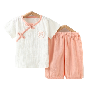 Renzhichu baby short-sleeved T-shirt thin summer baby suit newborn children men and women pure cotton air conditioning suit