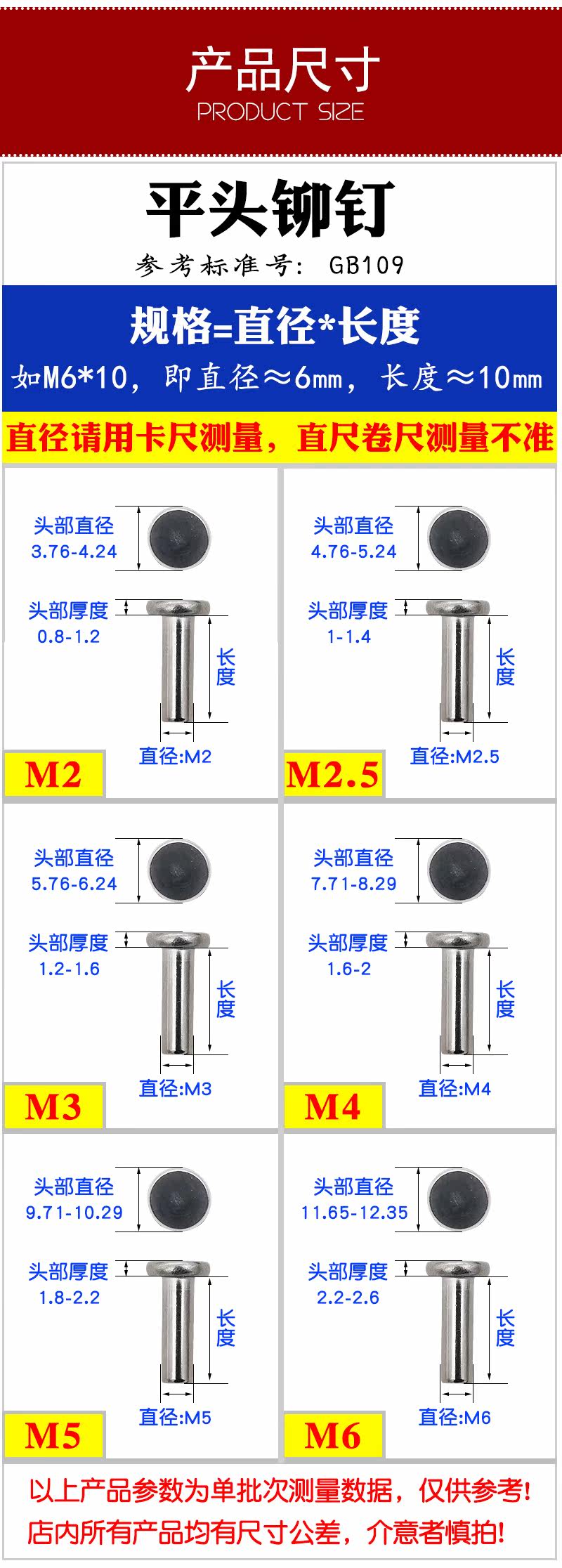 M2 M3 M4 M5 Stainless Steel Truss Head Half Semi Tubular Rivet - Rivet