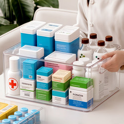 Acrylic Medicine Box Transparent Desktop Large-Capacity Medicine Box Household Medicine Medicine Bottle Medicine Box Reagent Storage Box