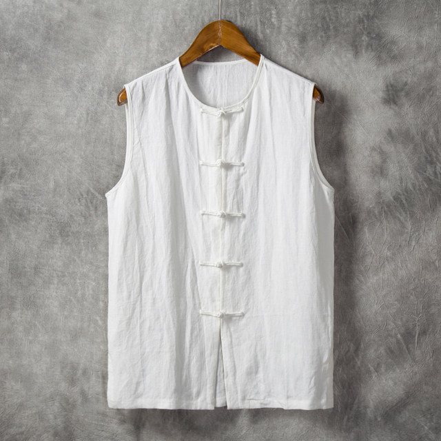 Youtian丨Chinese style Tang suit summer men's cotton and linen vest ...