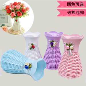 Plastic vase simulation bouquet furnace flower basket stockings silk net flower pot material flower pot simi vase flower vase flower