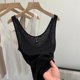 300Jin [Jin equals 0.5 kg] Summer pure desire high and low collar front and back two-wear vest women's large size fat MM slim and versatile sleeveless suspender